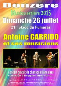 Musiquartiers : Antoine Garrido en concert. Le dimanche 26 juillet 2015 à Donzère. Drome.  21H00